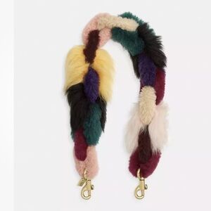 Coach shearling multicolored 24 inch purse strap NEW NWT Mira